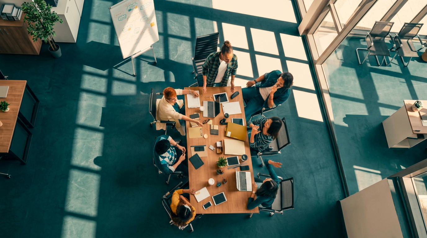 Goat31 team planning around a table